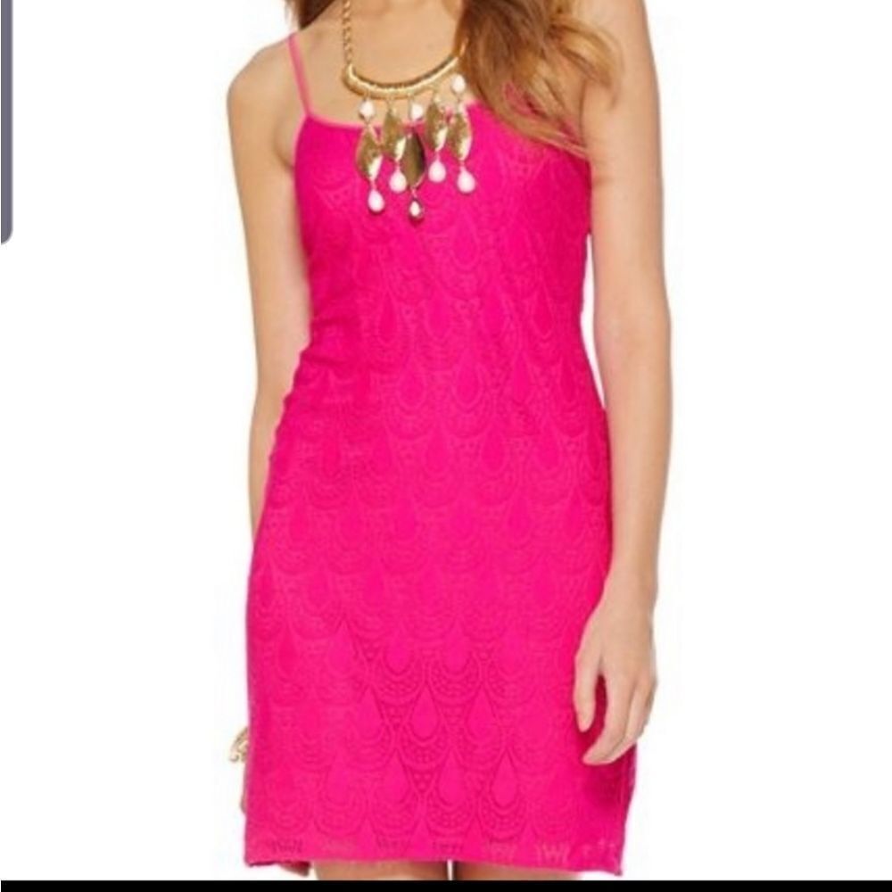 Lilly Pulitzer Dellaria pink lace  tank dress XS